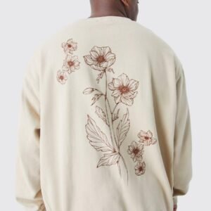 FLOWER STENCIL GRAPHIC SWEATSHIRT