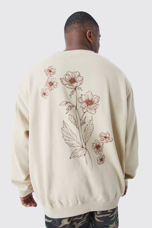 FLOWER STENCIL GRAPHIC SWEATSHIRT