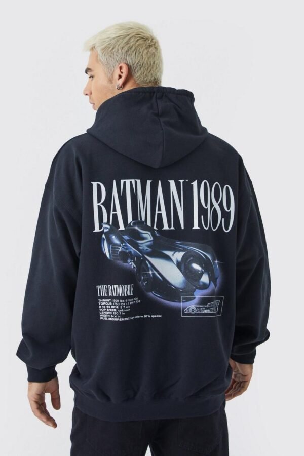 OVERSIZED BATMAN CAR LICENSE HOODIE