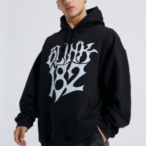 OVERSIZED SKULL HEART GRAPHIC HOODIE