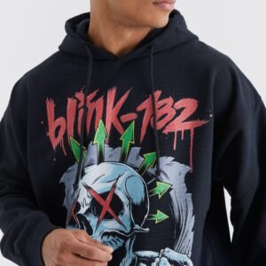 OVERSIZED BLINK 182 SKELETON LICENSE HOODIE