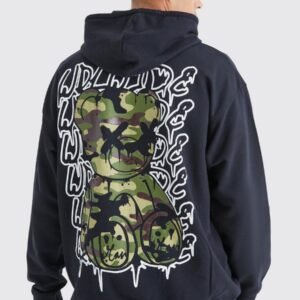 OVERSIZED CAMO BEAR HOODIE