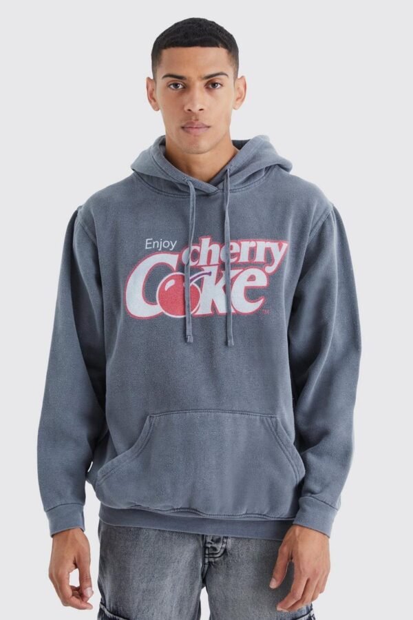 OVERSIZED CHERRY COKE WASH LICENSE HOODIE