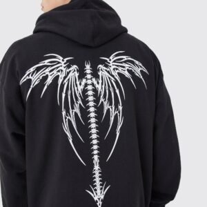 OVERSIZED OFCL GOTHIC GRAPHIC HOODIE.