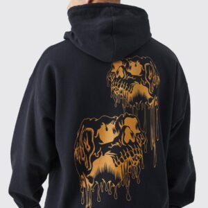 OVERSIZED SKULL DRIP GRAPHIC HOODIE